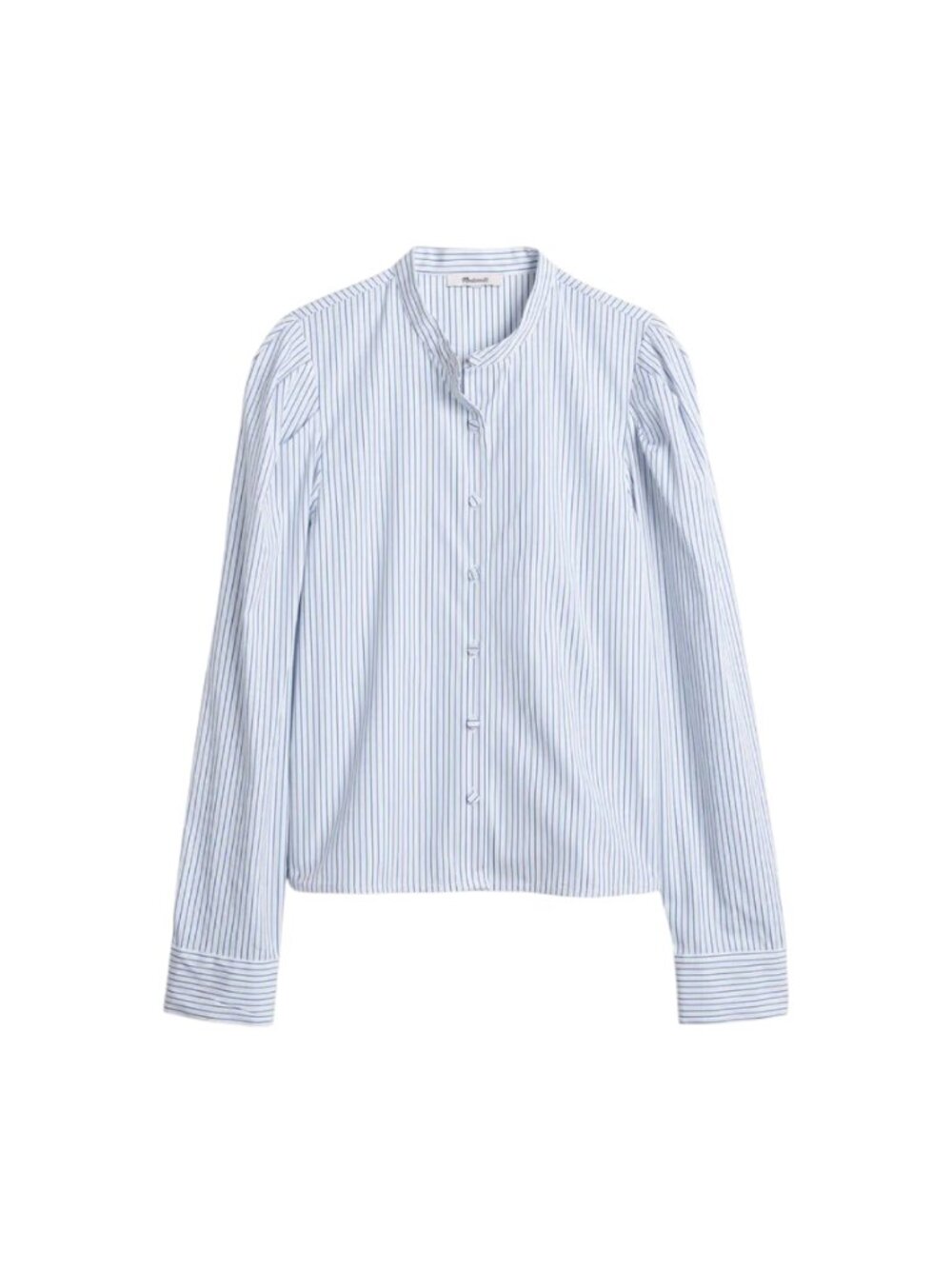 Madewell Paulina Stripe Shirt Top Blouse Womens Medium White Blue Long Sleeve